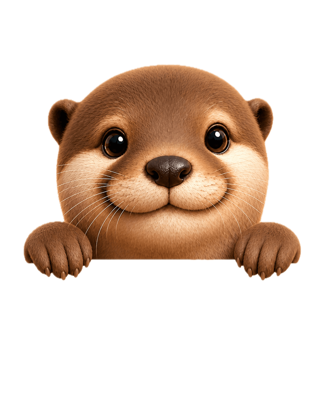 Cute otter peeking over